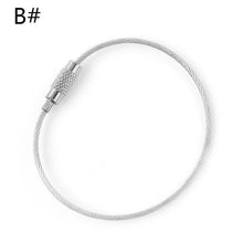 Load image into Gallery viewer, 1PC Stainless Steel Wire Keychain Cable Key Ring Chains for Outdoor Hiking