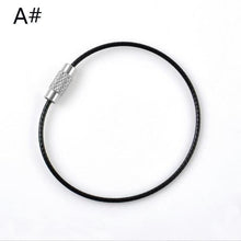 Load image into Gallery viewer, 1PC Stainless Steel Wire Keychain Cable Key Ring Chains for Outdoor Hiking