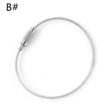 Load image into Gallery viewer, 1PC Stainless Steel Wire Keychain Cable Key Ring Chains for Outdoor Hiking