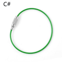 Load image into Gallery viewer, 1PC Stainless Steel Wire Keychain Cable Key Ring Chains for Outdoor Hiking